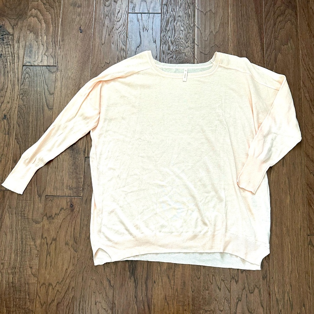 NWOT Wishlish light peach colored sweater size M/L